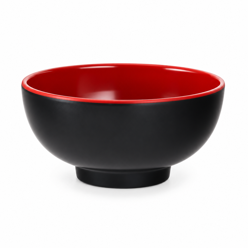12 oz Black and Red Melamine Bowl (IT-D0045BR)