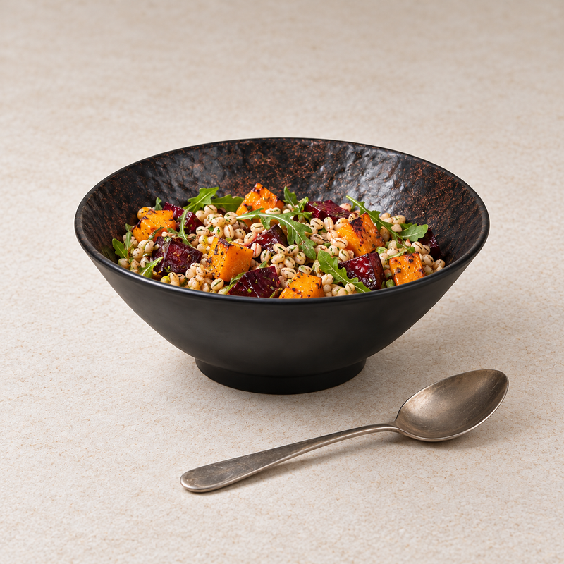 9½ in Black Mottled Melamine Bowl — 72 oz