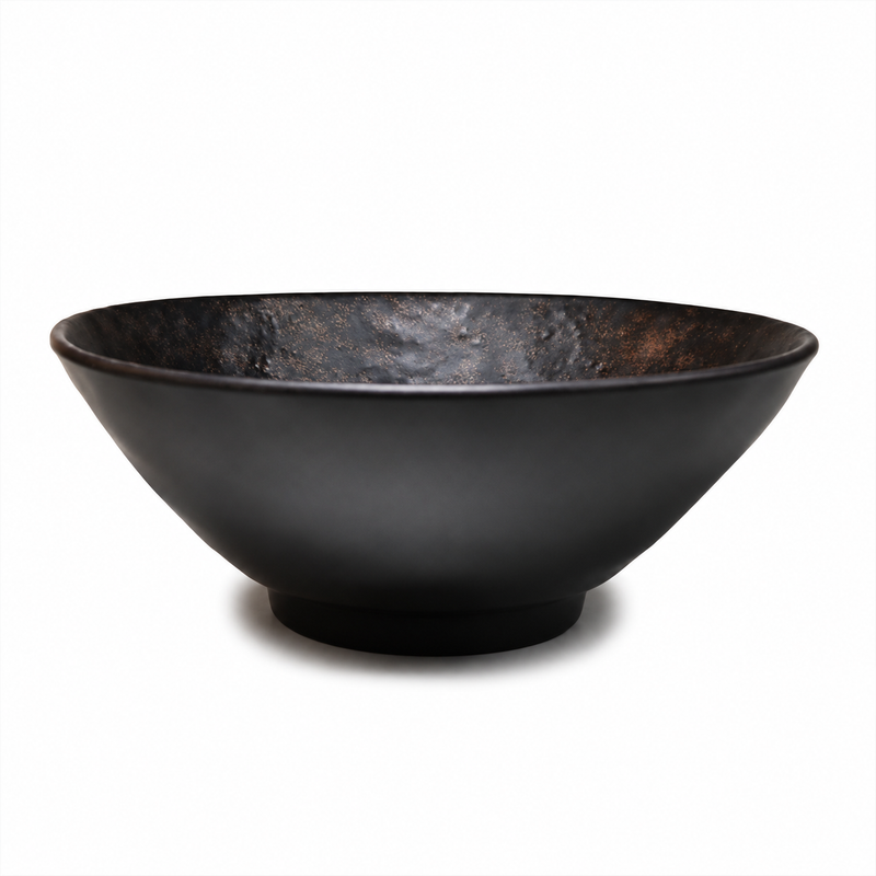 9½ in Black Mottled Melamine Bowl — 72 oz