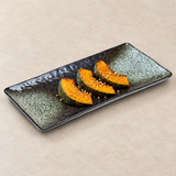 12.75"X6.25" Rectangular Porcelain Platter, Black. Alternative serving suggestion.