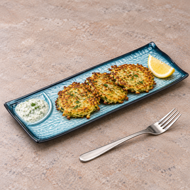JX212-S with vegetable fritters and a separate condiment