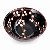 Ceramic Bowl Set 4pc - 4.5"D x 2.15"H, Interior blossom artwork