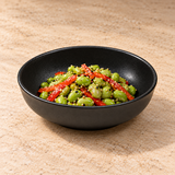 5½″ Matte Black Porcelain Side Bowl — 1¾″ High, Serving example