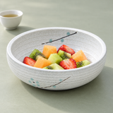 8"Dx2.5"H Porcelain Bowl, White, Fresh fruit salad