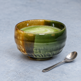 3″ H Ceramic Matcha Bowl — 18 oz, Styled view