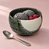 3″ H Ceramic Matcha Bowl — 18 oz, Styled view