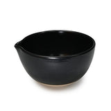5" D x 3" H Matcha Bowl (K537-SB), Angled black spouted bowl