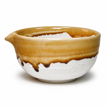 5" D x 2.75" H Ceramic Matcha Bowl (K537-SPB), Angled pouring-bowl product view