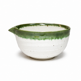 5" D x 2.75" H Ceramic Matcha Bowl (K537-SPG), Angled pouring-bowl product view