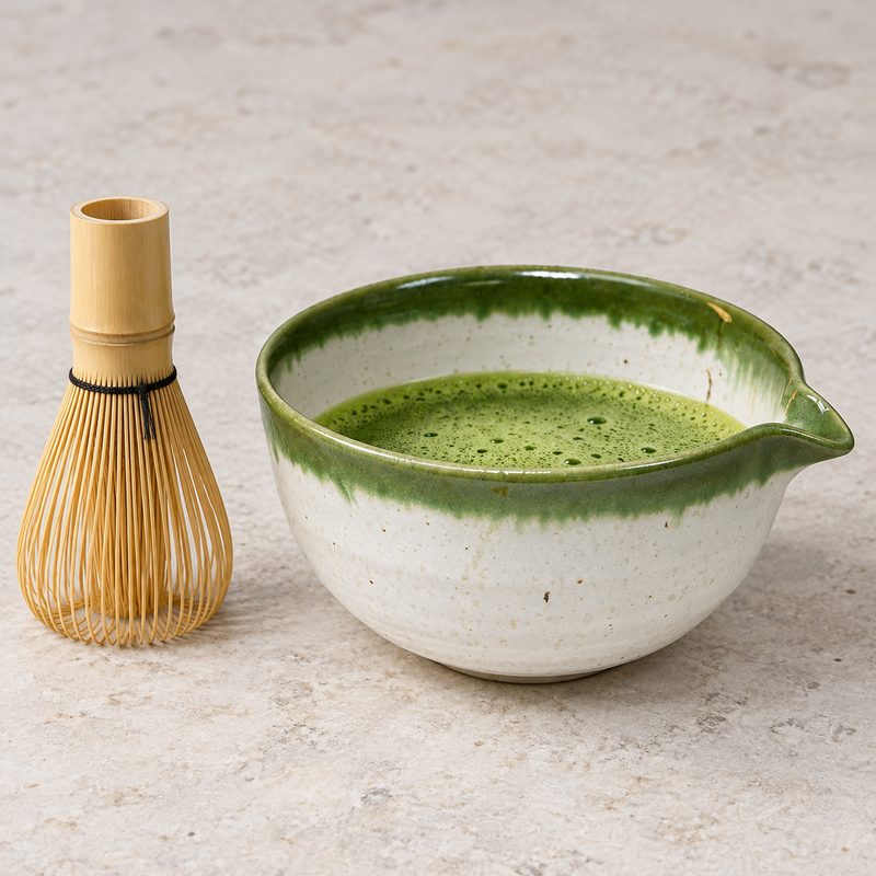 K537-SPG standalone ceramic matcha bowl