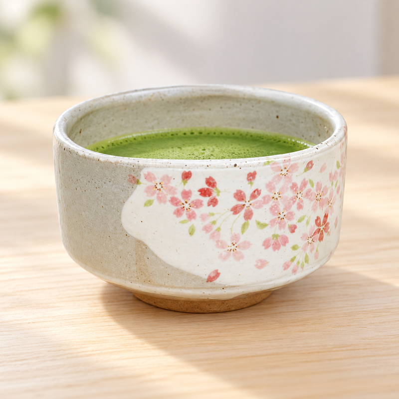 Prepare matcha in the bowl