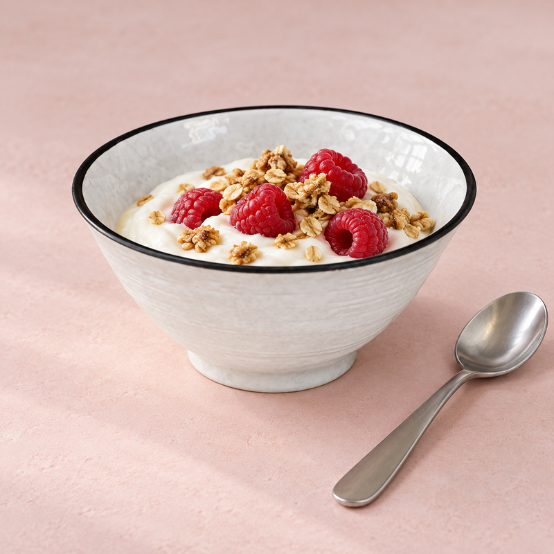 5 in White Dark-Rim Ceramic Bowl, 12 oz — K549-PE2