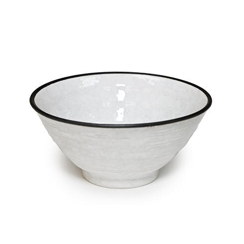 5 in White Dark-Rim Ceramic Bowl, 12 oz — K549-PE2