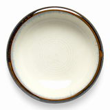 Round Shallow Bowl 9.25", Blue/Grey, Actual overhead interior
