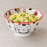 5″ Red Engi Neko Ceramic Bowl — 14 fl. oz., Serving example