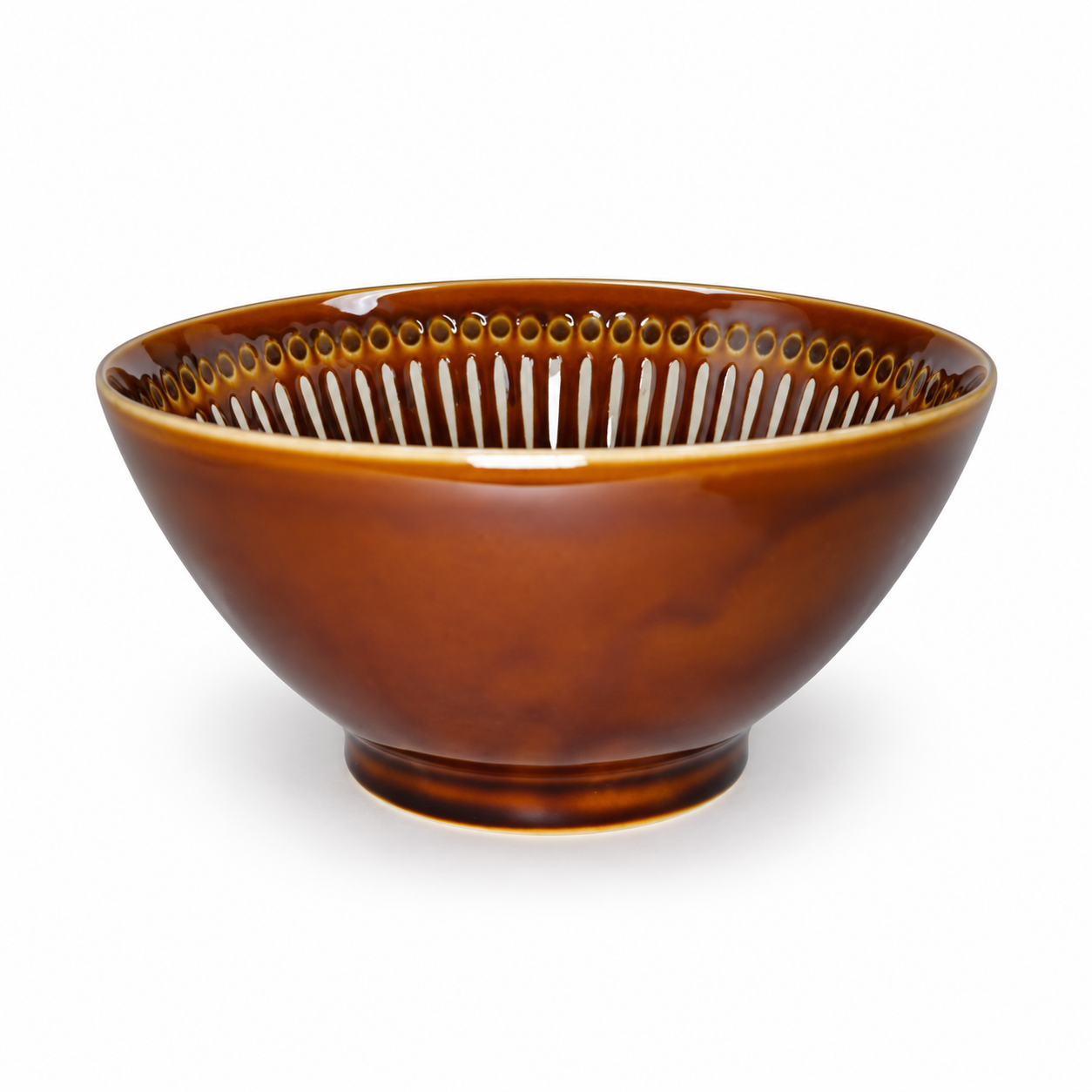 7″ Brown Ceramic Ramen Bowl — 40 fl. oz., Product view