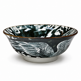 Ceramic Ramen Bowl — 42 fl. oz., Black, Angled black phoenix product view