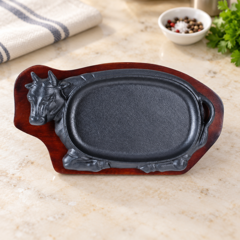 NSP-06 cow steak plate — restaurant setting