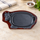 NSP-06 steak plate with serving base — restaurant counter