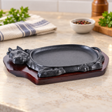 NSP-07 steak plate with serving base — restaurant counter