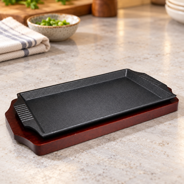 NTP-02 steak plate with serving base — restaurant counter