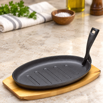 TBSP4-E steak plate with serving base — restaurant counter