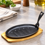 TBSP4 steak plate with serving base — restaurant counter