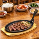 TBSP4 steak plate with serving base — serving suggestion