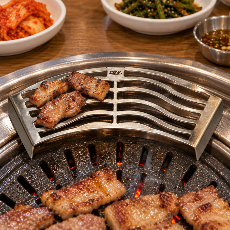 KR-BBQMEATTRAY Stainless Steel Korean BBQ Meat Resting Rack