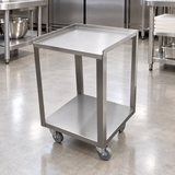 Stainless-steel restaurant cart in a commercial kitchen