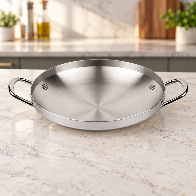 Classic 30 cm jeongol pan — Three-layer stainless-steel construction