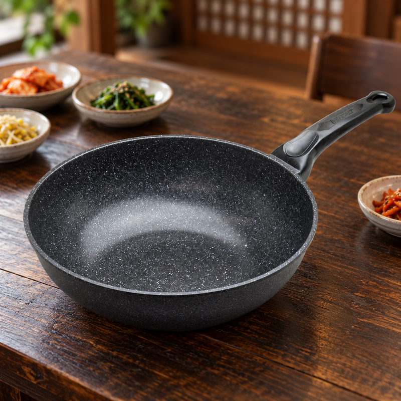 Marble Cast Wok Pan 12" — Choose a practical cooking footprint