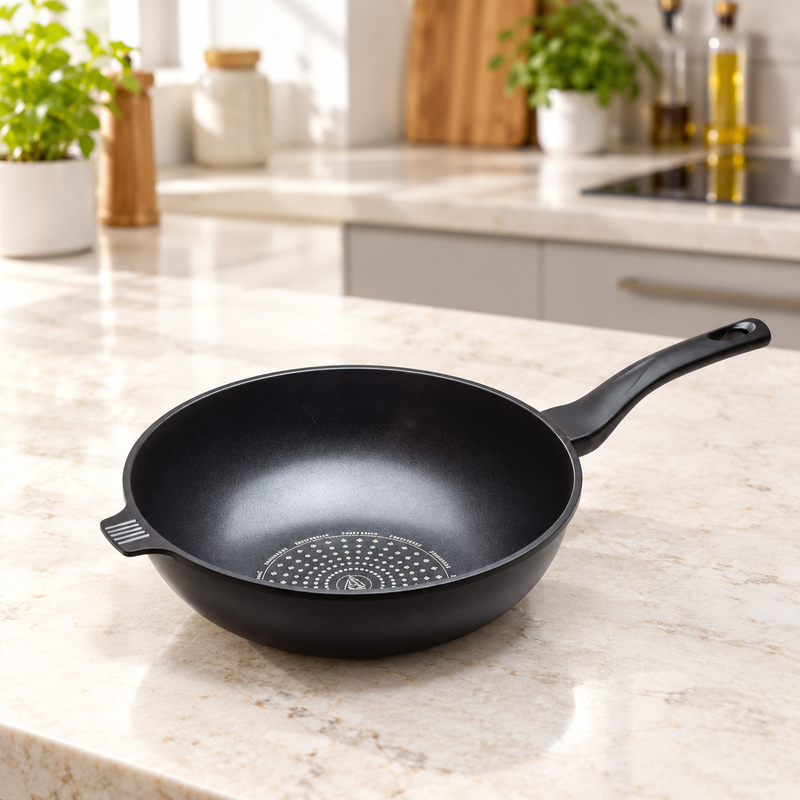Diamond-coated 13.5" (34 cm) wok pan — A distinct non-stick cooking surface