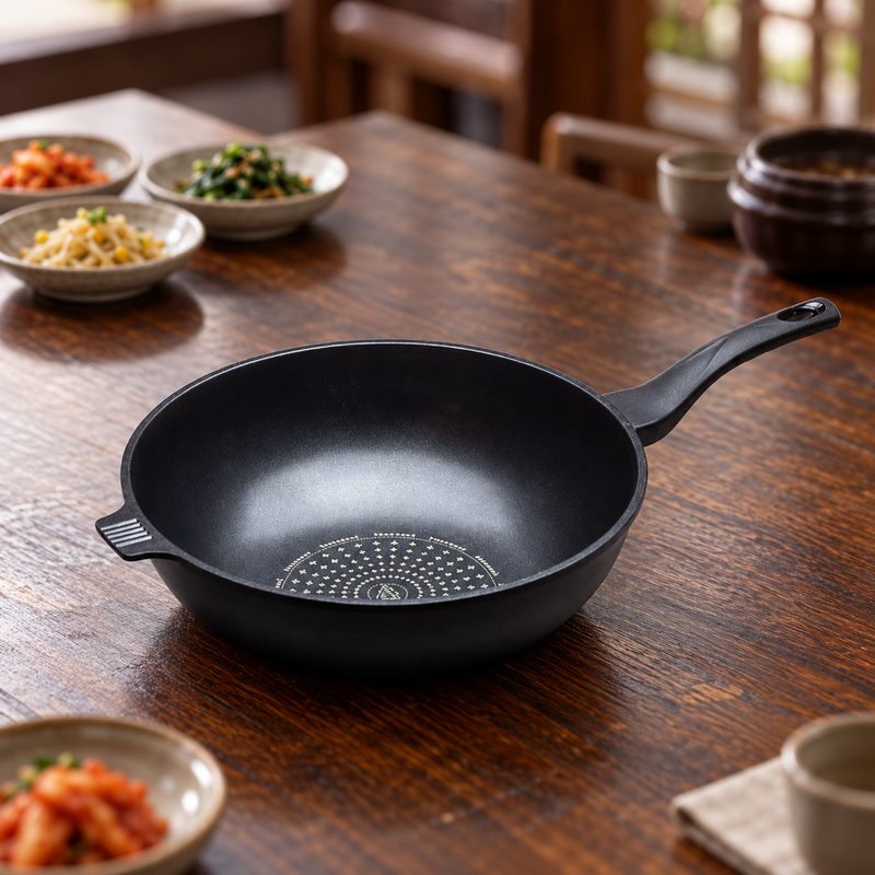 Diamond-coated 13.5" (34 cm) wok pan — Choose a practical cooking footprint