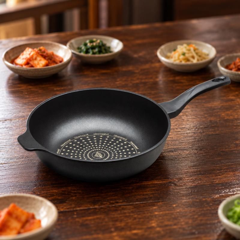 Diamond-coated 12.5" (32 cm) wok pan — Choose a practical cooking footprint