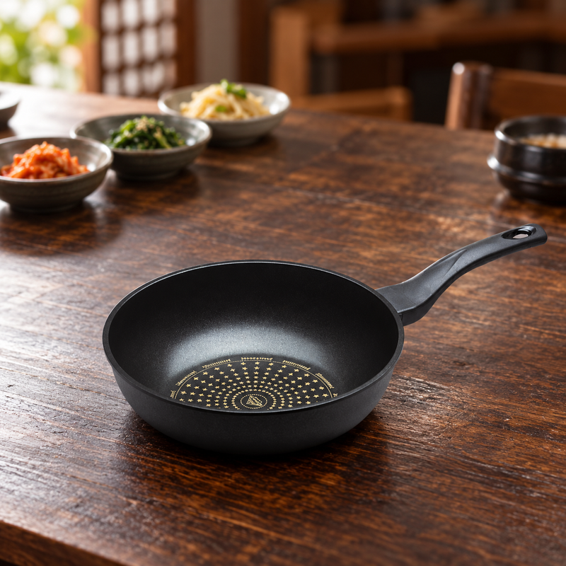 Diamond-coated 11" (28 cm) wok pan — Choose a practical cooking footprint