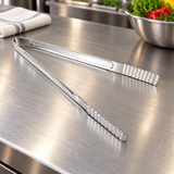 KR-GM-HI-TL30 stainless-steel flat-tip tong — preparation counter