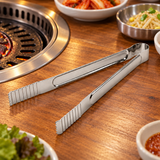 KR-GM-HI-TL26 stainless-steel flat-tip tong — Korean BBQ table setting