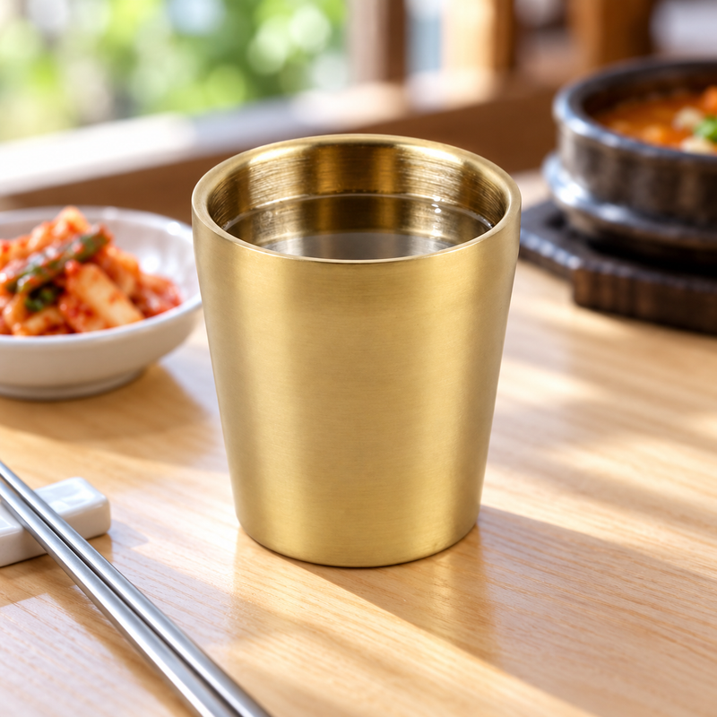 SSG-JQ-WC-7 water cup beside Korean side dishes
