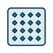Raised-dot surface feature icon