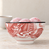 Ceramic Rice Bowl — 9 fl. oz., Red, Styled view