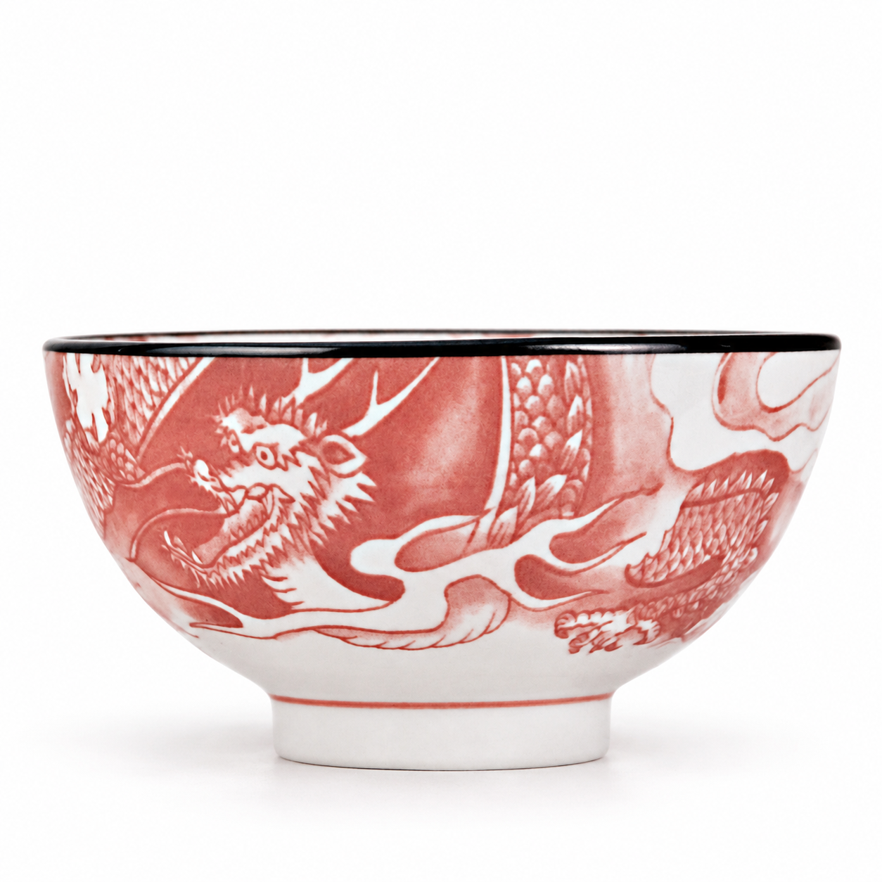 Ceramic Rice Bowl — 9 fl. oz., Red, Product view