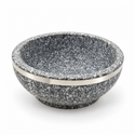 DH-STB20 gray natural-stone bibimbap bowl with a silver-colored band
