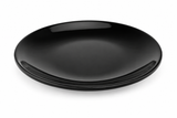 Higher view of the M0016-BK glossy black round melamine plate