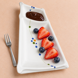 Melamine 2-Compartment Plate 9"X6.3", Rain Flower. Alternative serving suggestion.