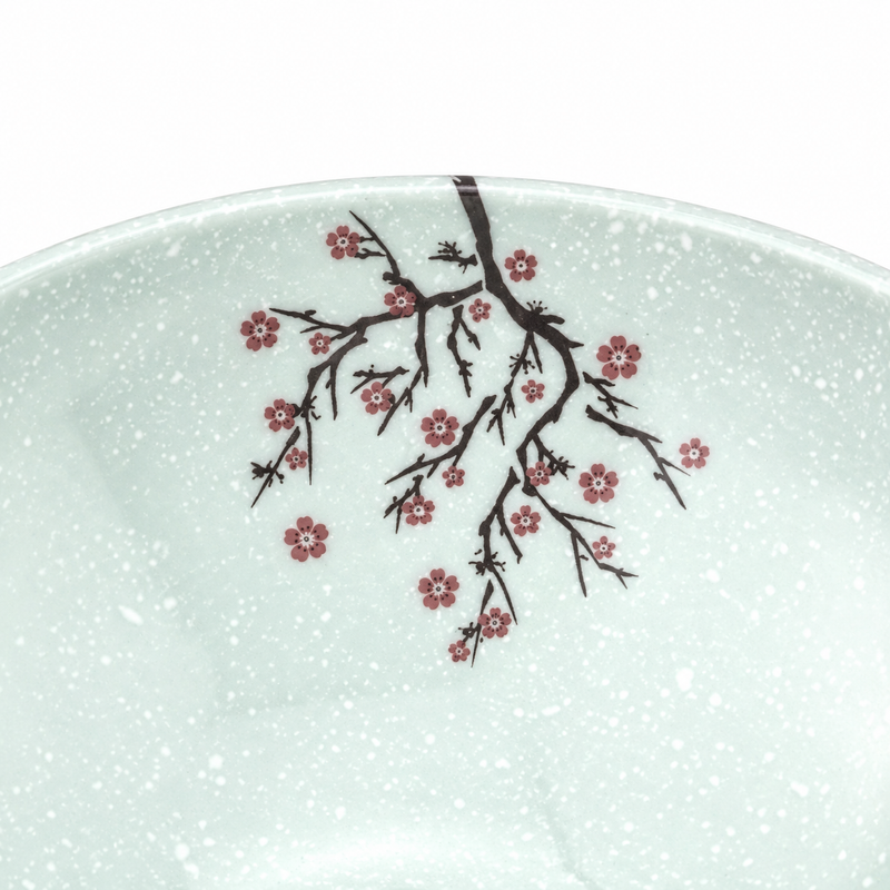 11⅞″ Mint Green Floral Melamine Serving Bowl