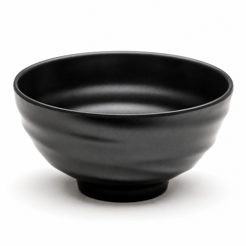 7½ in Matte Black Melamine Noodle Bowl, 3⅞ in H — YG-658MB