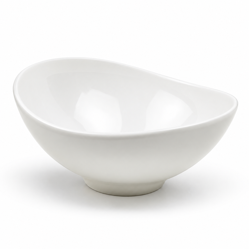 9⅞″ White Melamine Oval Serving Bowl
