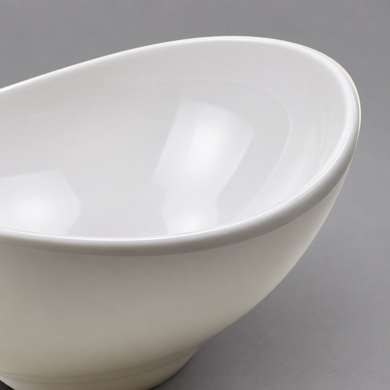 9⅞″ White Melamine Oval Serving Bowl