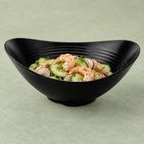 Matte Black Melamine Bowl — 2¼″ High, Styled view
